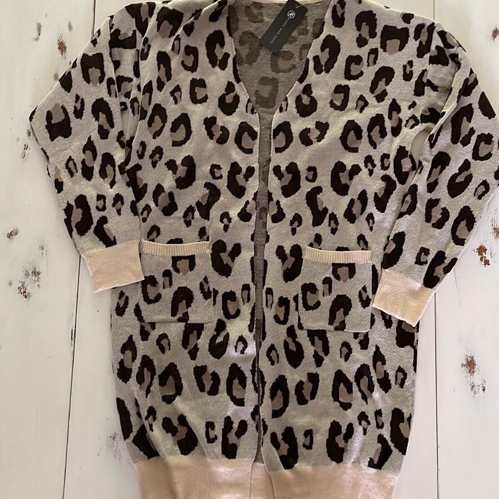 Cheetah print long cardigan